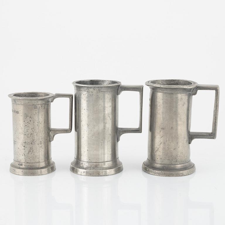 A set of 9 measurments wherof one Brenu, France, late 19th century.
