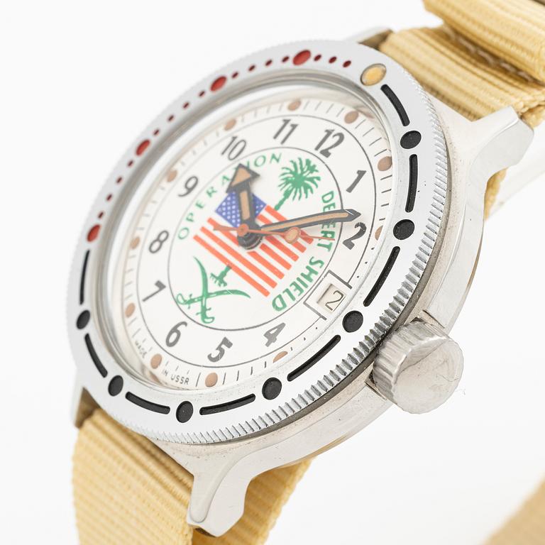Vostok, Amphibia, “Operation Desert Shield”, wristwatch, 39 mm.