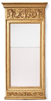 105. A late-Gustavian giltwood mirror, Stockholm, late 18th century.