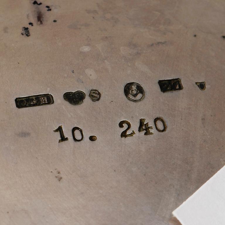 PARTI SILVER, 6 delar, bl a GAB Stockholm 1938, tot ca 760 g.
