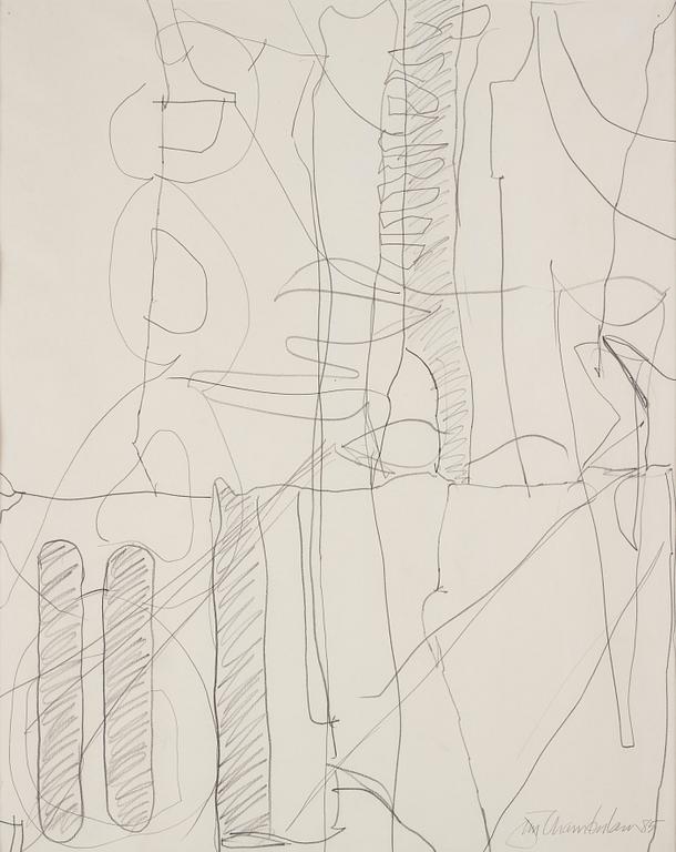 John Chamberlain, pencil on paper, signed.