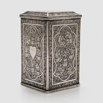 Teepurkki, hopeaa, Persia 1900-luvun alkupuoli.