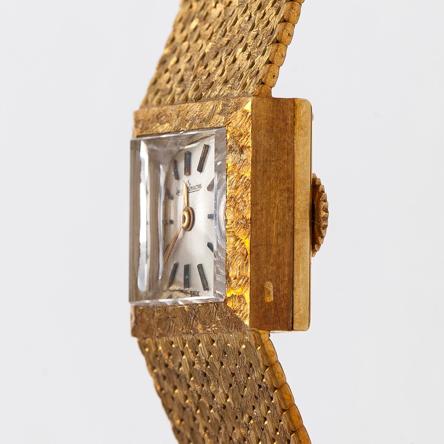 Jaeger-leCoultre, wristwatch, 14 x 14 mm, 18K gold, manual.