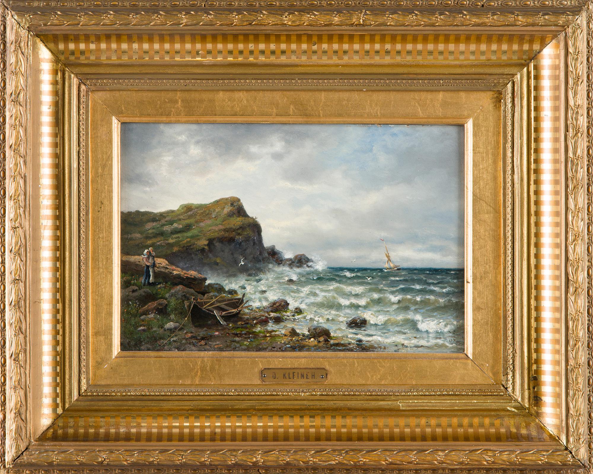 Oscar Kleineh, Mor och barn vid stormande Hav.