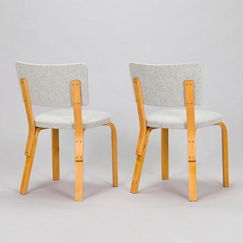 Alvar Aalto, stolar, 6 st, modell 63, O.Y. Huonekalu- ja Rakennustyötehdas A.B. 1900-talets mitt.