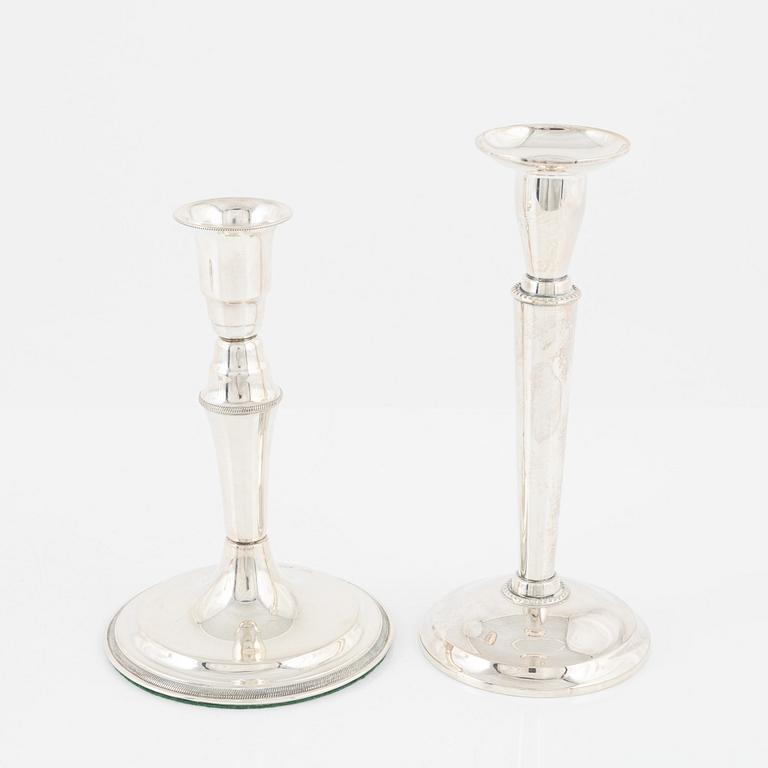 Two pair of silver candlesticks, including TESI, Gothenburg, 1969.