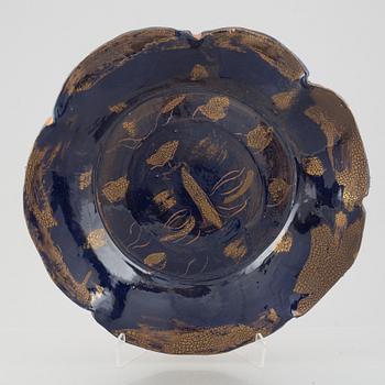 Hertha Hillfon, a bowl, glazed stoneware, signed.