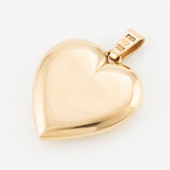 Pendant, in the shape of a heart, 18K gold,