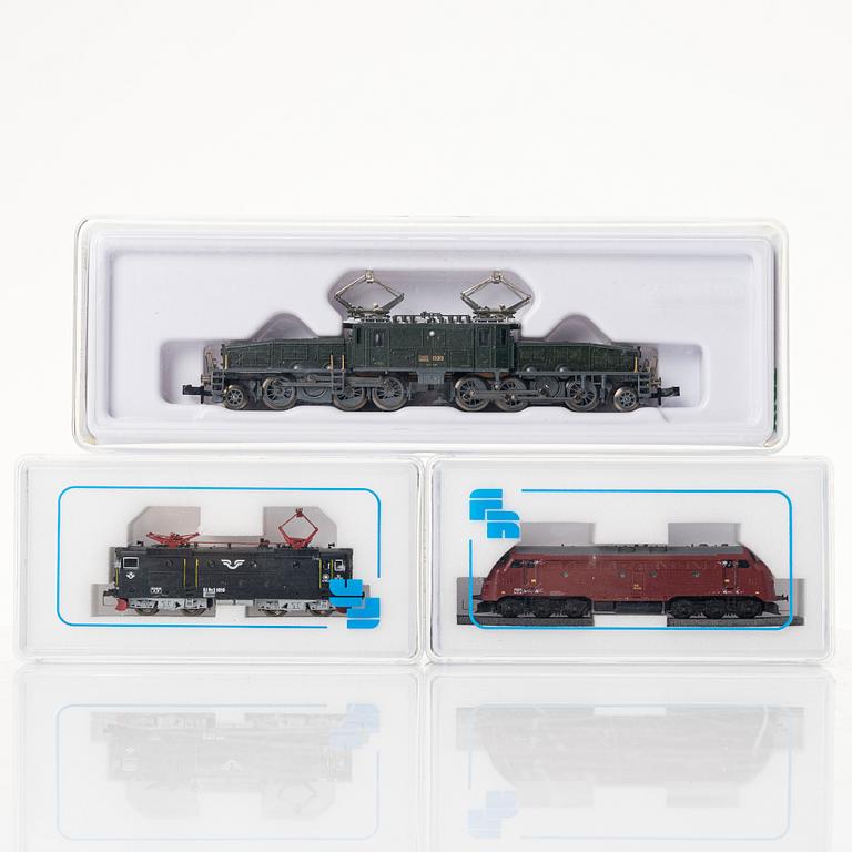 Locomotives, 3 pcs. Freudenreich Feinwerktechnik and Trix. Scale N and Z. Models 12798, MY1132 and Rc-3 1050.