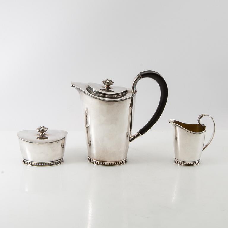 Sven-Arne Gillgren, kaffeservis, 3 delar, silver, GAB, Stockholm, 1960.