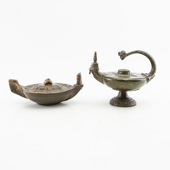 Oil lamps, 2 pcs, early 20th century.