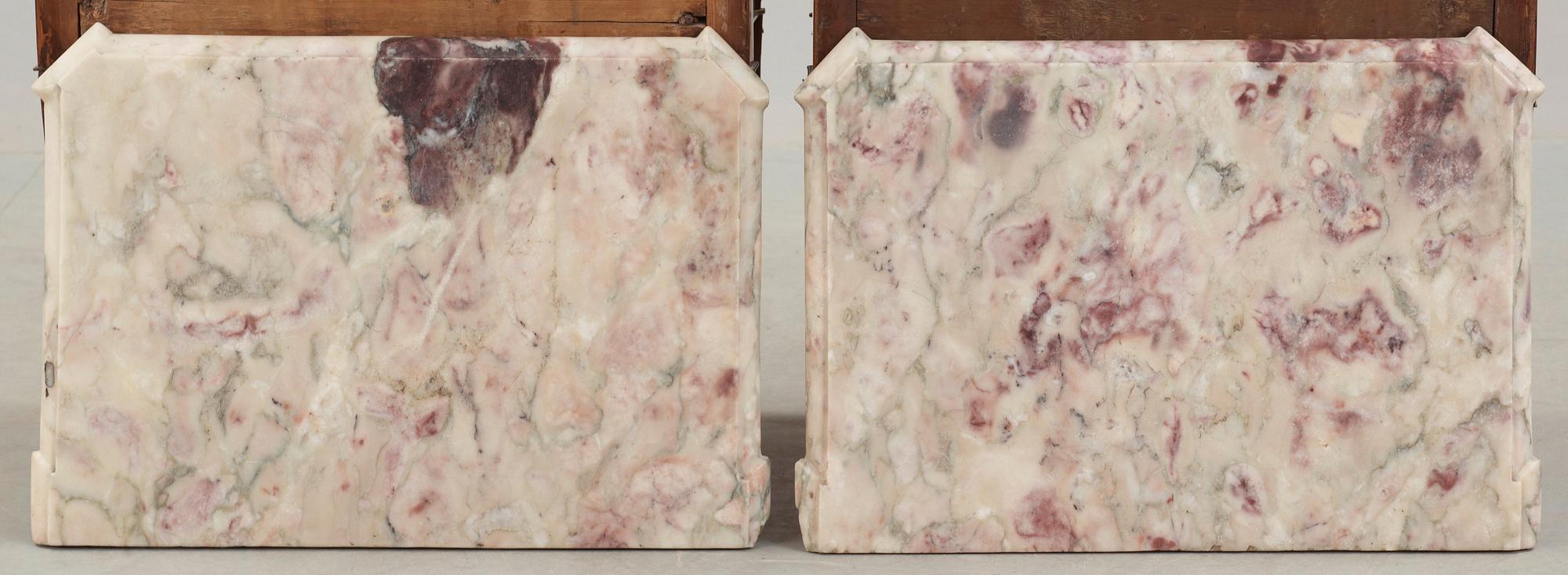 A pair of late Gustavian late 18th century chamber pot cupboards.