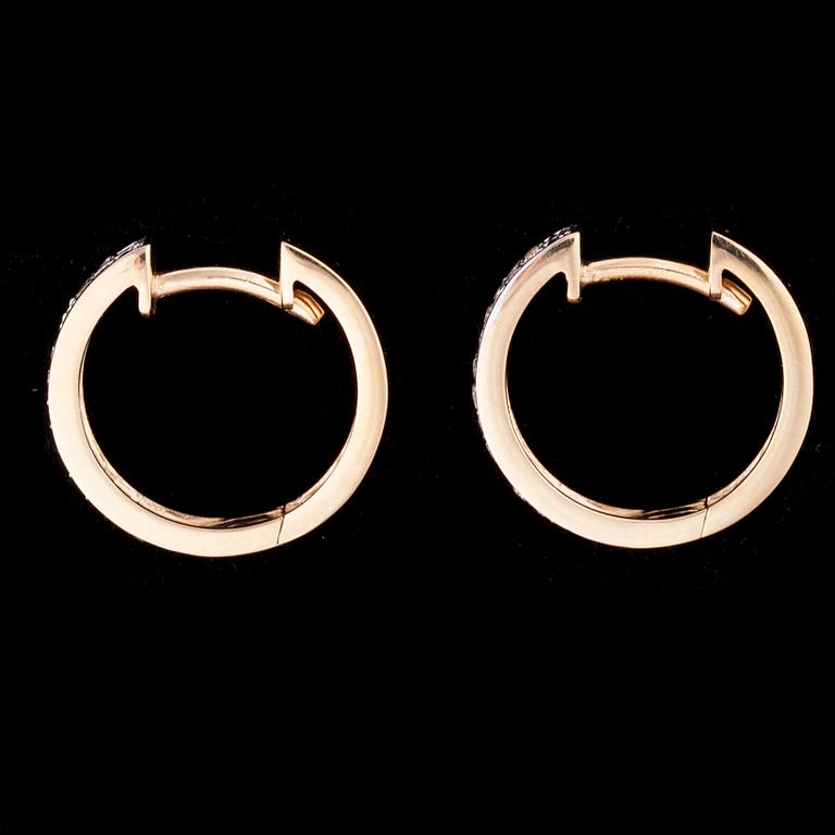 ÖRHÄNGEN, 14K guld, diamanter tot. 0,25 ct. Vikt tot. 4,5 g.