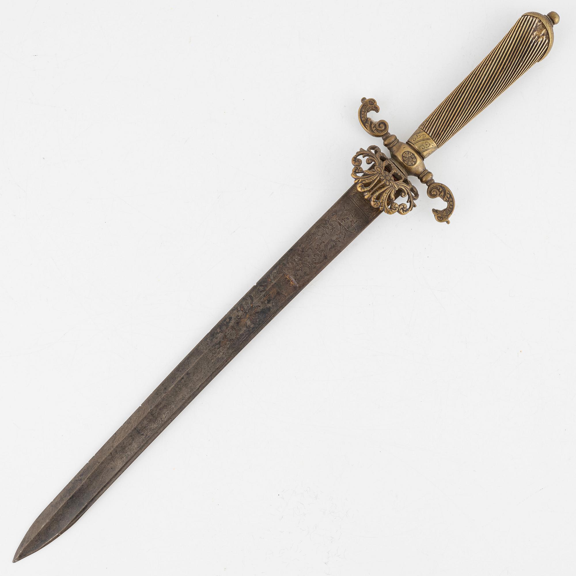 A rococo hunting sword, 18th Century.