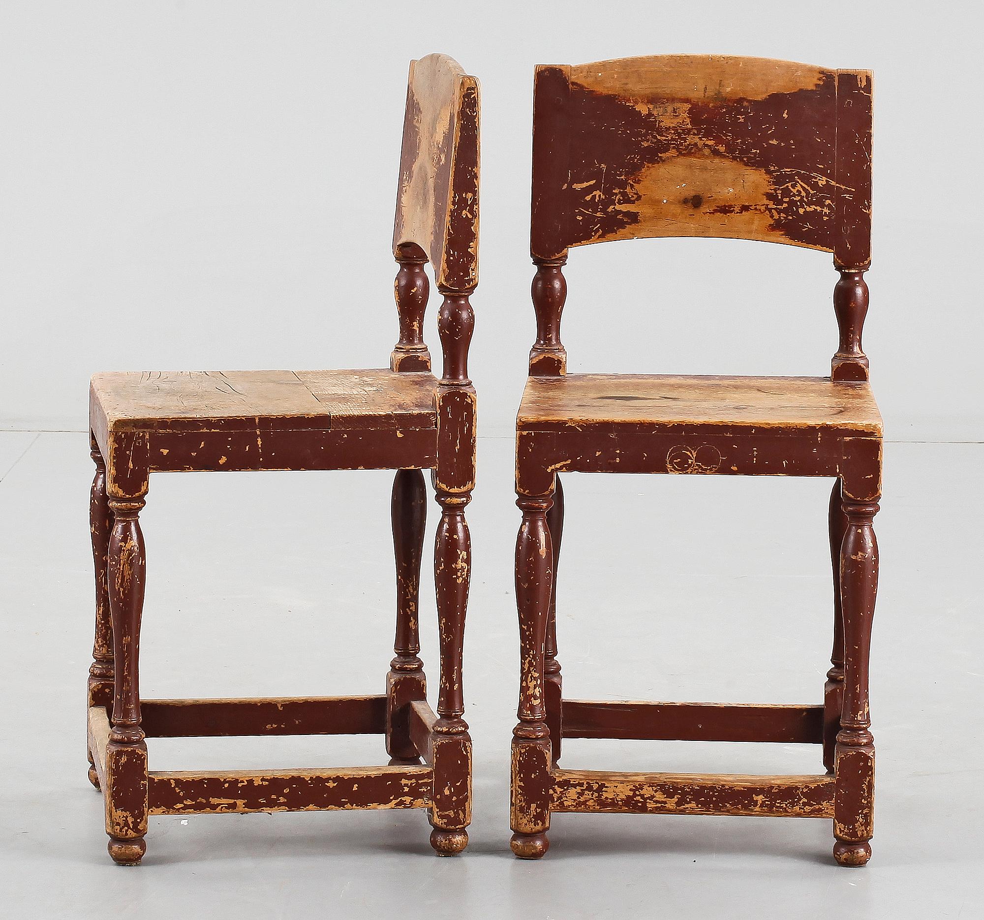STOLAR, ett par, allmoge, 1800-tal.