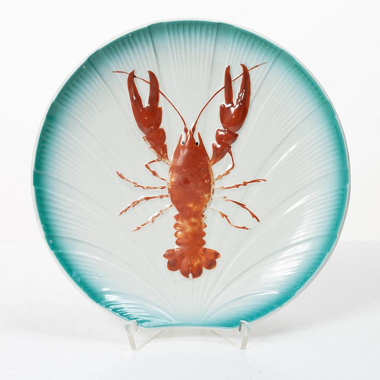 Twelve crayfish plates, Gothenburg, circa 1900.