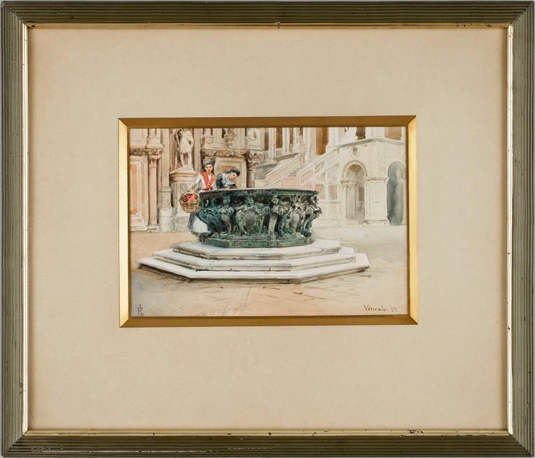 ELLEN JOLIN, akvarell. Monogramsign o dat 99.