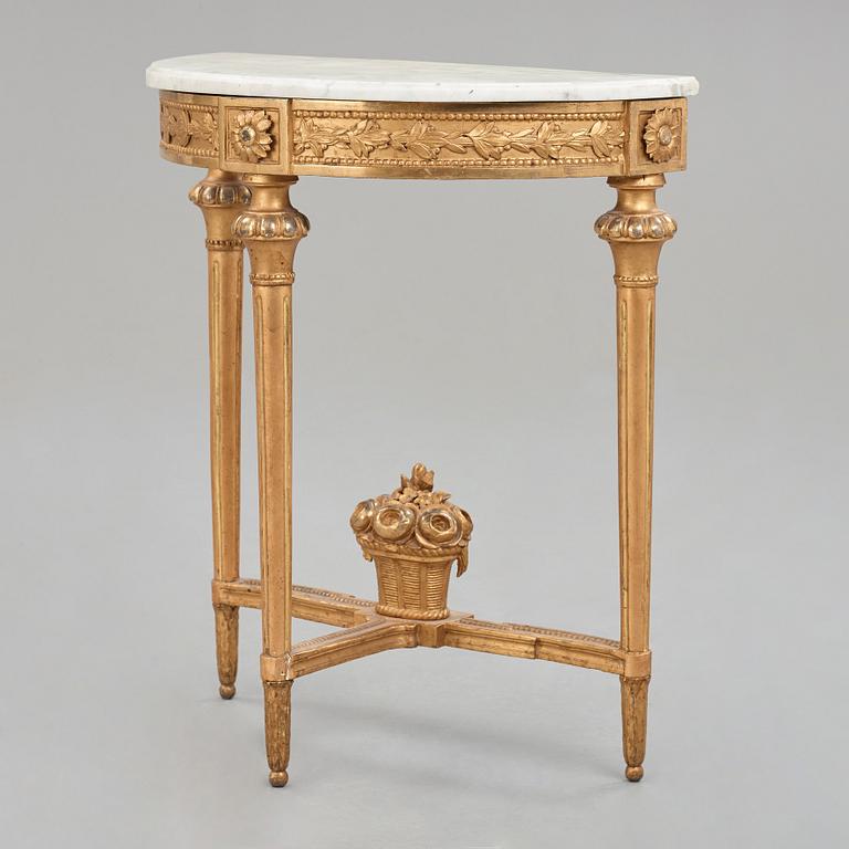 A Gustavian late 18th century console table.