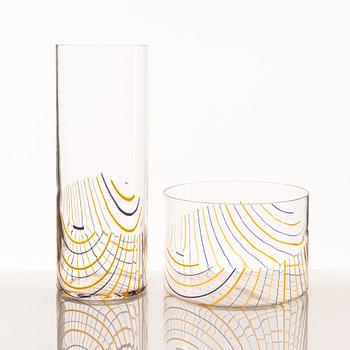Rosanna Toso, vas och skål, glas, Fratelli Toso, Italien, 1900-talets andra hälft.