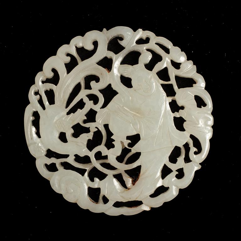 A group of two Chinese stone figures and a stone plaque, late Qing dynasty/early 20th century.