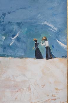 Madeleine Pyk, Women with dog on the beach.