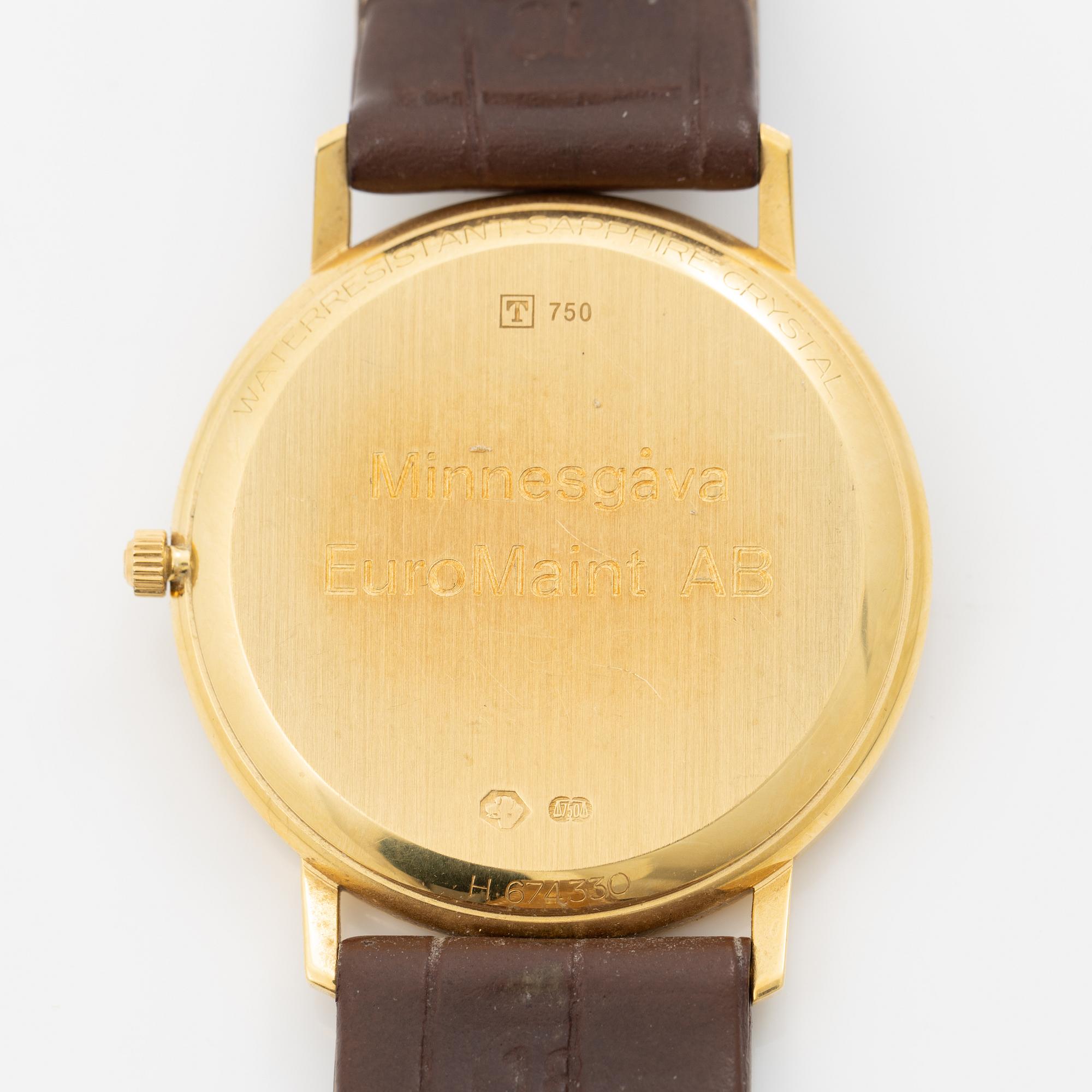 Tissot, wristwatch, 18K gold, 33 mm.
