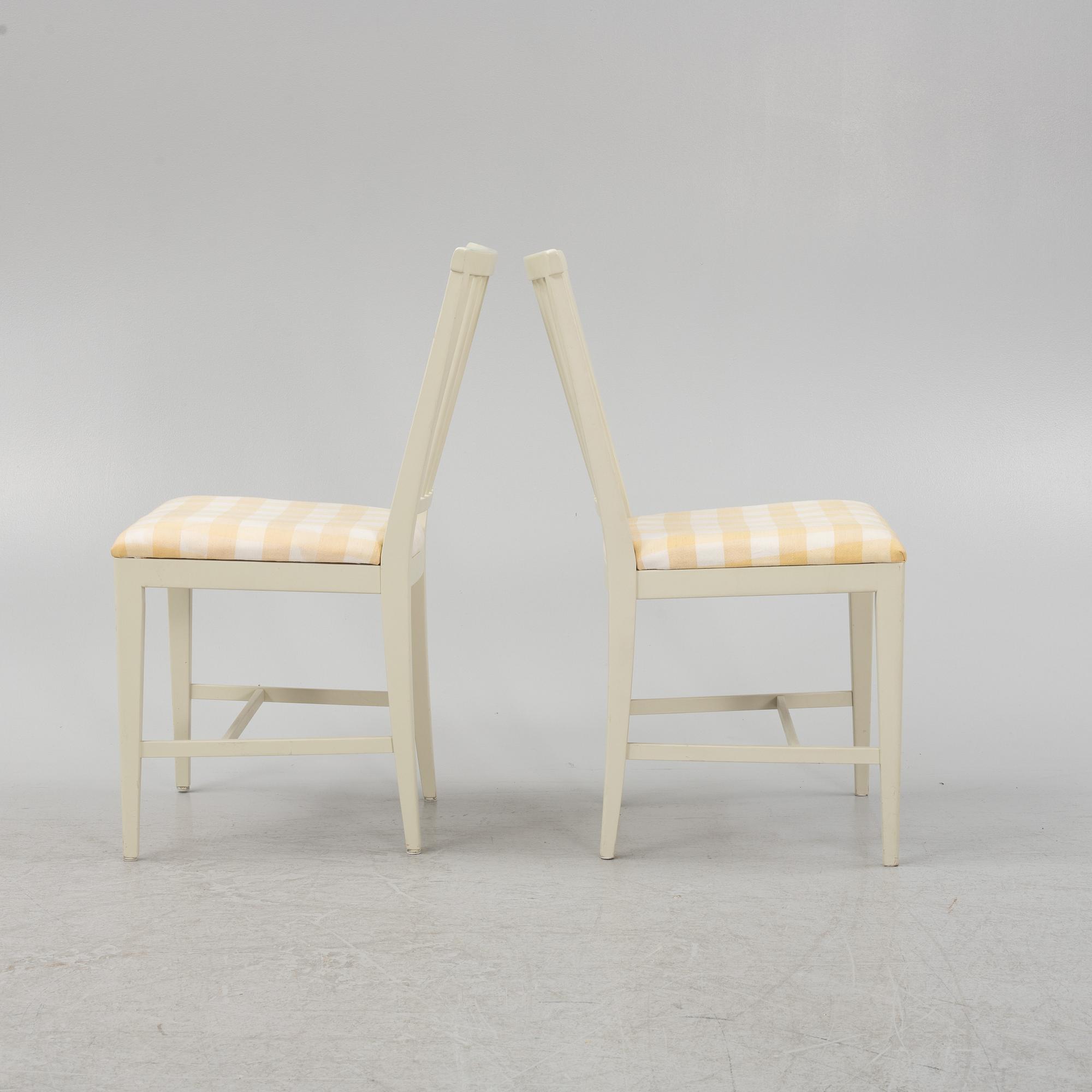 Carl Malmsten, a set of six chairs, 'Herrgården" and a dining table.