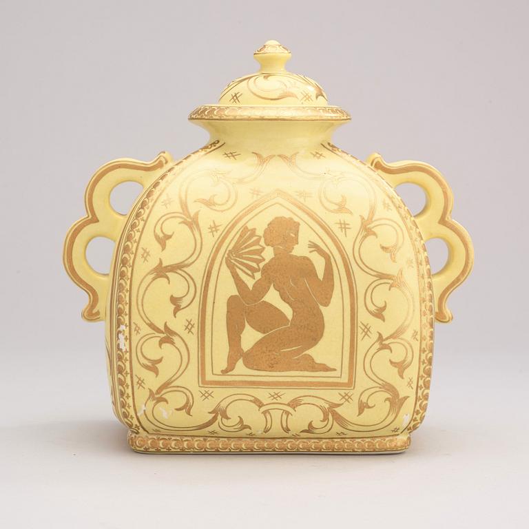 A Wilhelm Kåge creamware urn, Gustavsberg 1928.