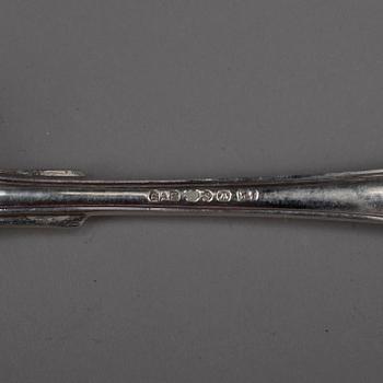 BESTICKSERVIS, 36 delar, silver, "Svensk spets", GAB, Stockholm, bl.a. 1924, vikt exklusive knivar ca 1230 gram.