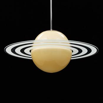 a 20th century ceiling lamp in the shape of Saturn.