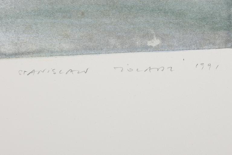 STANISLAW ZOLADZ, färglitografi, signerad och daterad 1991.