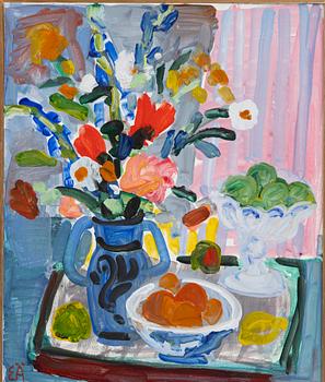 Erling Ärlingsson, Flower Still Life with Fruit Bowls.