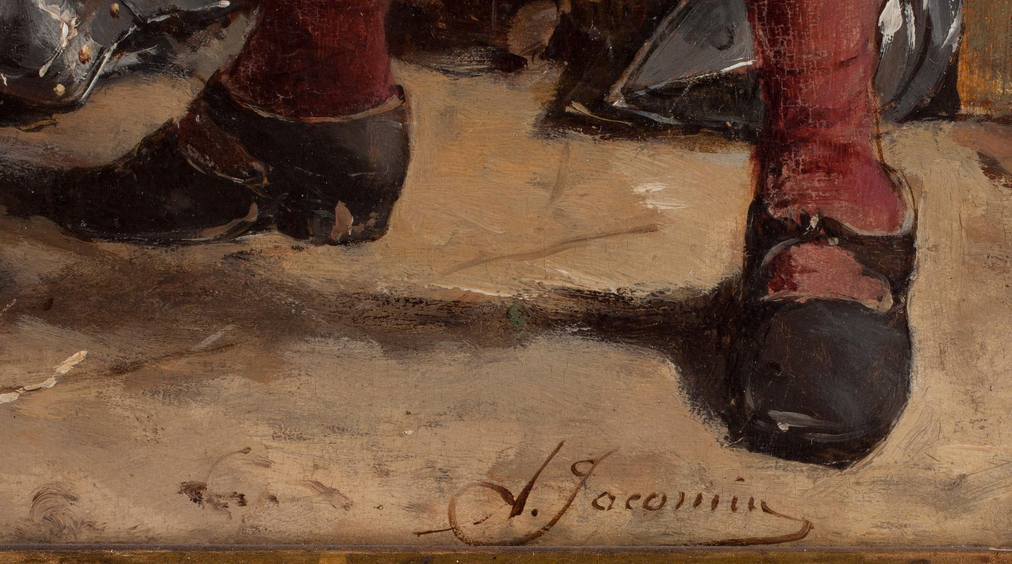 ALFRED LOUIS VIGNY JACOMIN, olja på pannå, sign.