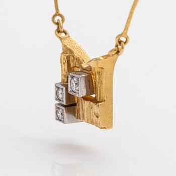 Björn Weckström, Halsband "Diamantstaden", 18K guld, diamanter ca 0.11 ct tot. Lapponia 1985.