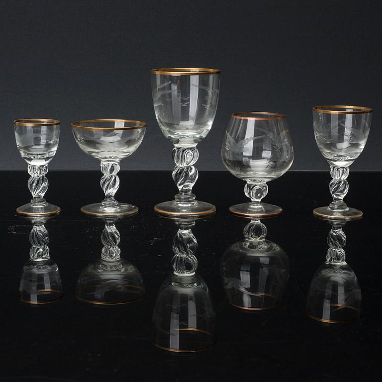 Glass, 123 pcs, Lyngby Glas Denmark.