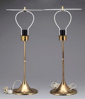 BORDSLAMPOR, ett par, Bergbom, 1960/70-tal. H 45,5/67.