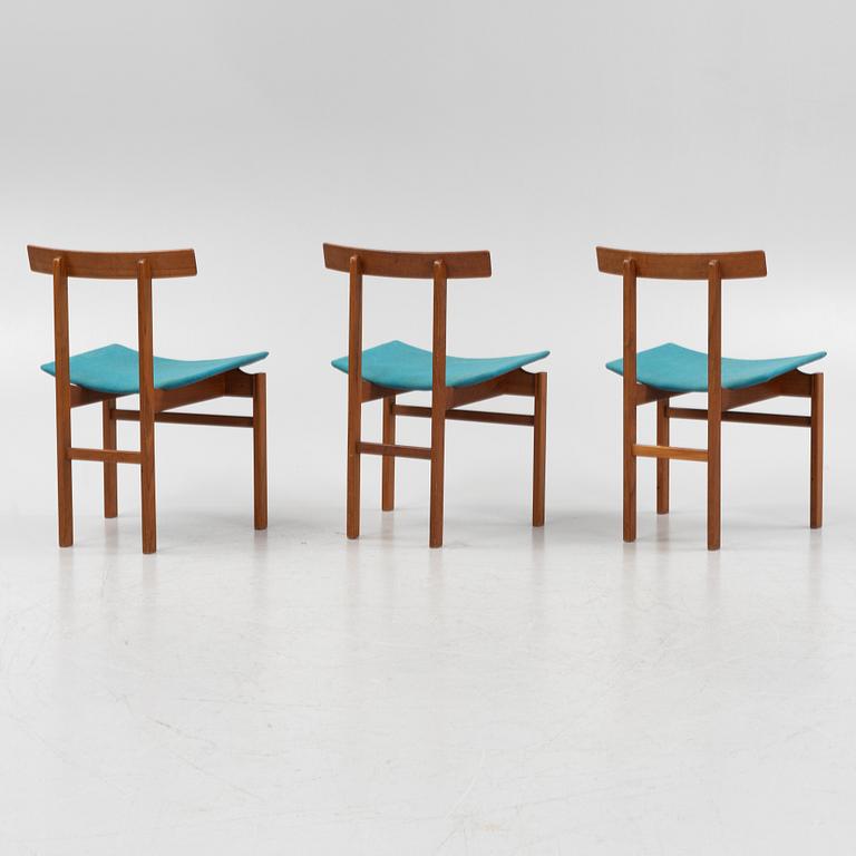 Inger Klingenberg, three model 193 teak chairs, France & Son, 1960's.