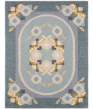 Ingegerd Silow, a flat weave rug, signed IS, c. 230 x 170 cm.