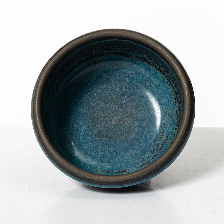 Stig Lindberg, skål på fot, stengods, Gustavsbergs Studio 1964.