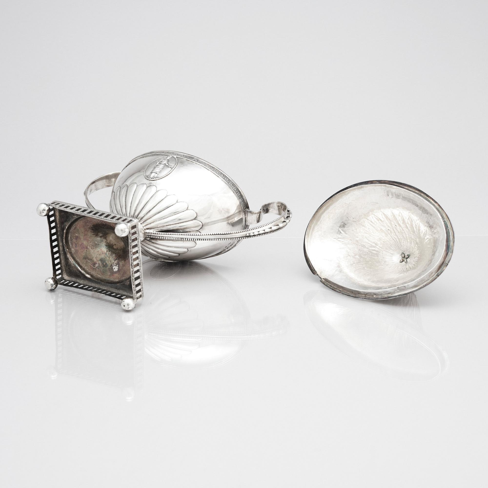 Mikael Nyberg, sockerskålar, ett par, silver, Stockholm 1791. Gustavianska.