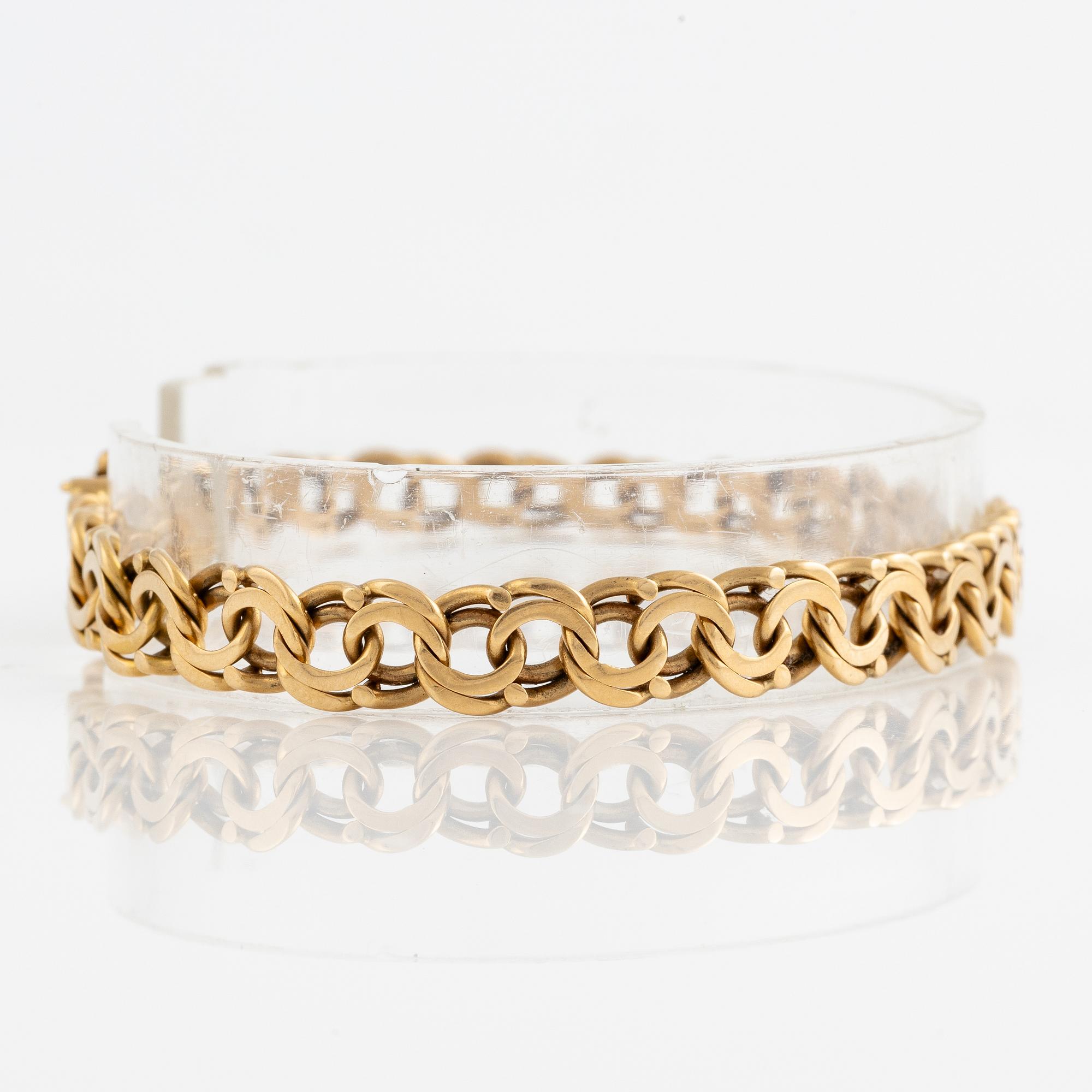 Bracelet and neck chain/watch chain, 18K gold.