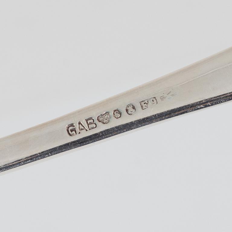 Bestickservis, 100 delar, silver, modell Chippendale, GAB Eskilstuna och Stockholm, bl.a. 1949 och 1969.