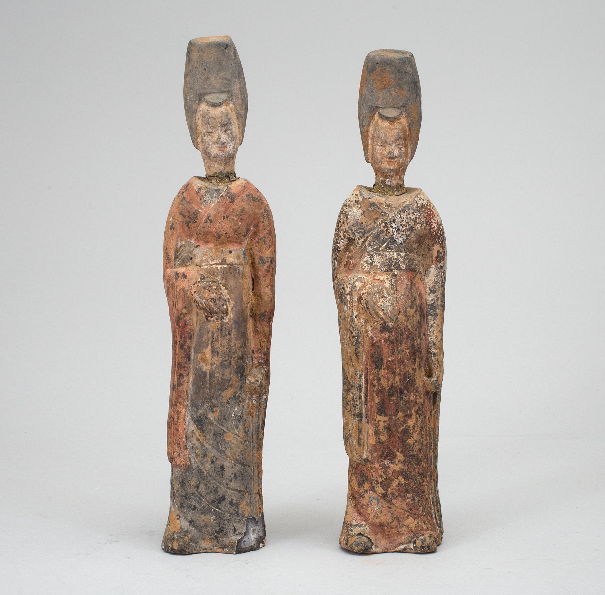 A pair of grave figurines, China, probably Tang Dynasty (608-918).