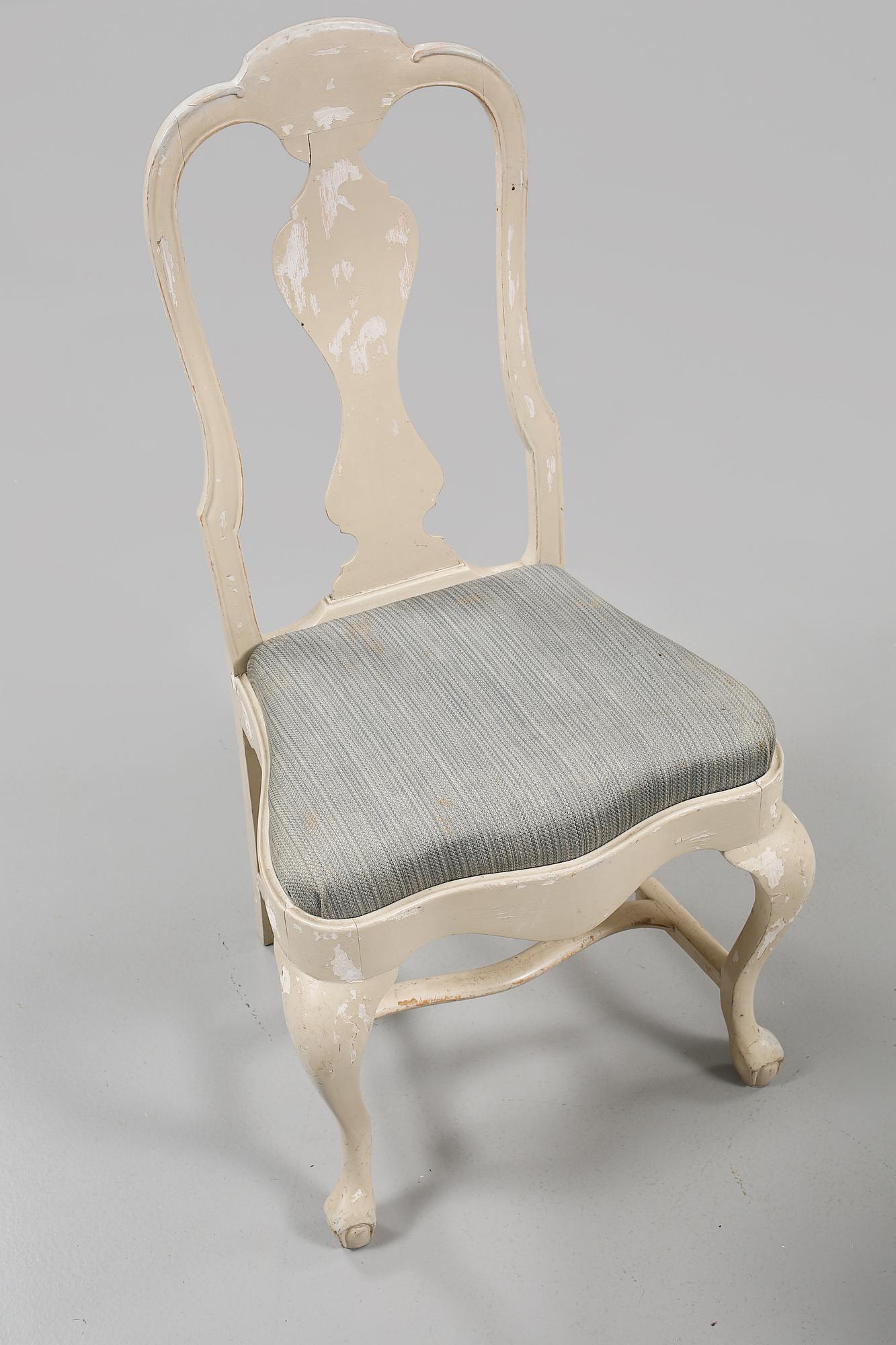STOLAR, 6 st, senbarockstil, omkring 1900-talets mitt.
