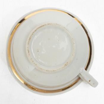 Eight cups with saucers, Late Empire, mid-19th century.