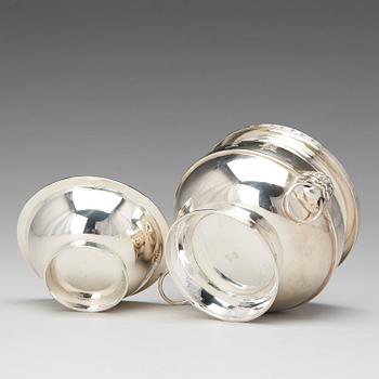 Skål med insats och lock, silver. Kina, märkt, Tianxing.