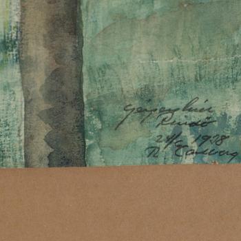 RUDOLF CARLBORG, 3 st, akvarell med täckvitt, signerade och daterade.