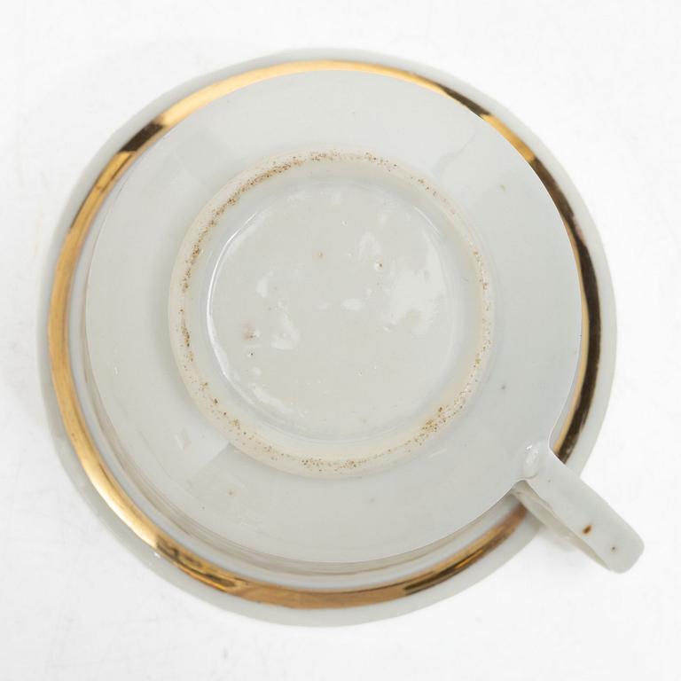 Eight cups with saucers, Late Empire, mid-19th century.