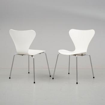 STOLAR, 6 st. "Sjuan", Arne Jacobsen, Fritz Hansen, Danmark 1983.