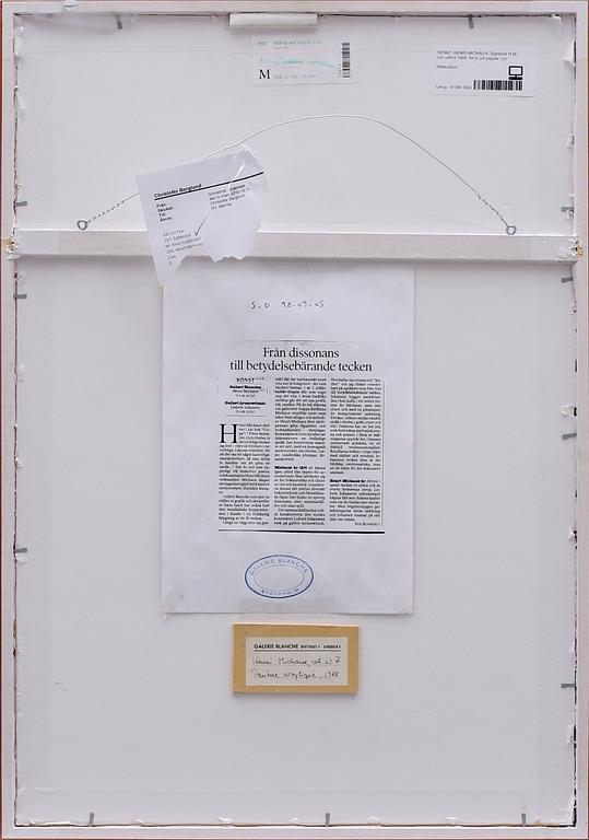 HENRI MICHAUX. Akryl på papper. Signerad HM, utförd 1968.